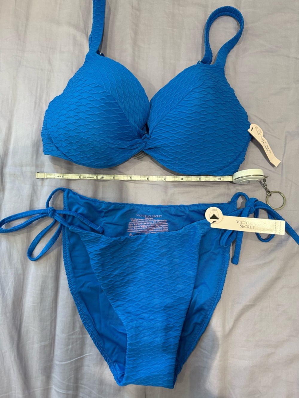 Victoria's Secret Vibrant Blue Textured Bikini Set 34D/M